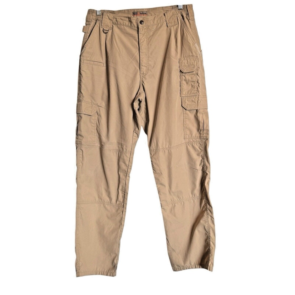 5.11 Tactical Mens Khaki Tan Ripstop Cargo Pants Multi-Pocket Workwear 34x32